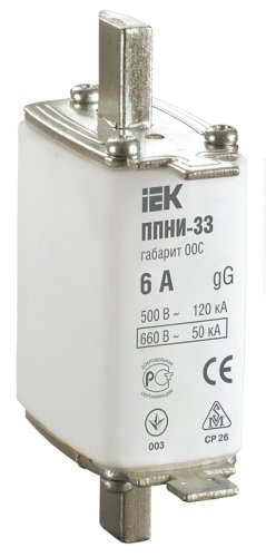 Вставка плавкая предохранителя IEK ППНИ-33 габарит 00С 6А фото Вставка плавкая предохранителя IEK ППНИ-33 габарит 00С 6А картинка